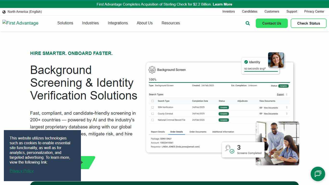 Global Background Checks & Screenings First Advantage